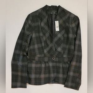 Gray plaid formal dress blazer